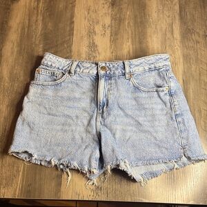 Garage Light Blue Distressed Cut Off Denim Shorts